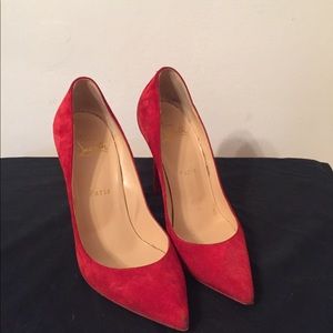 Louboutins Red Suede Pumps